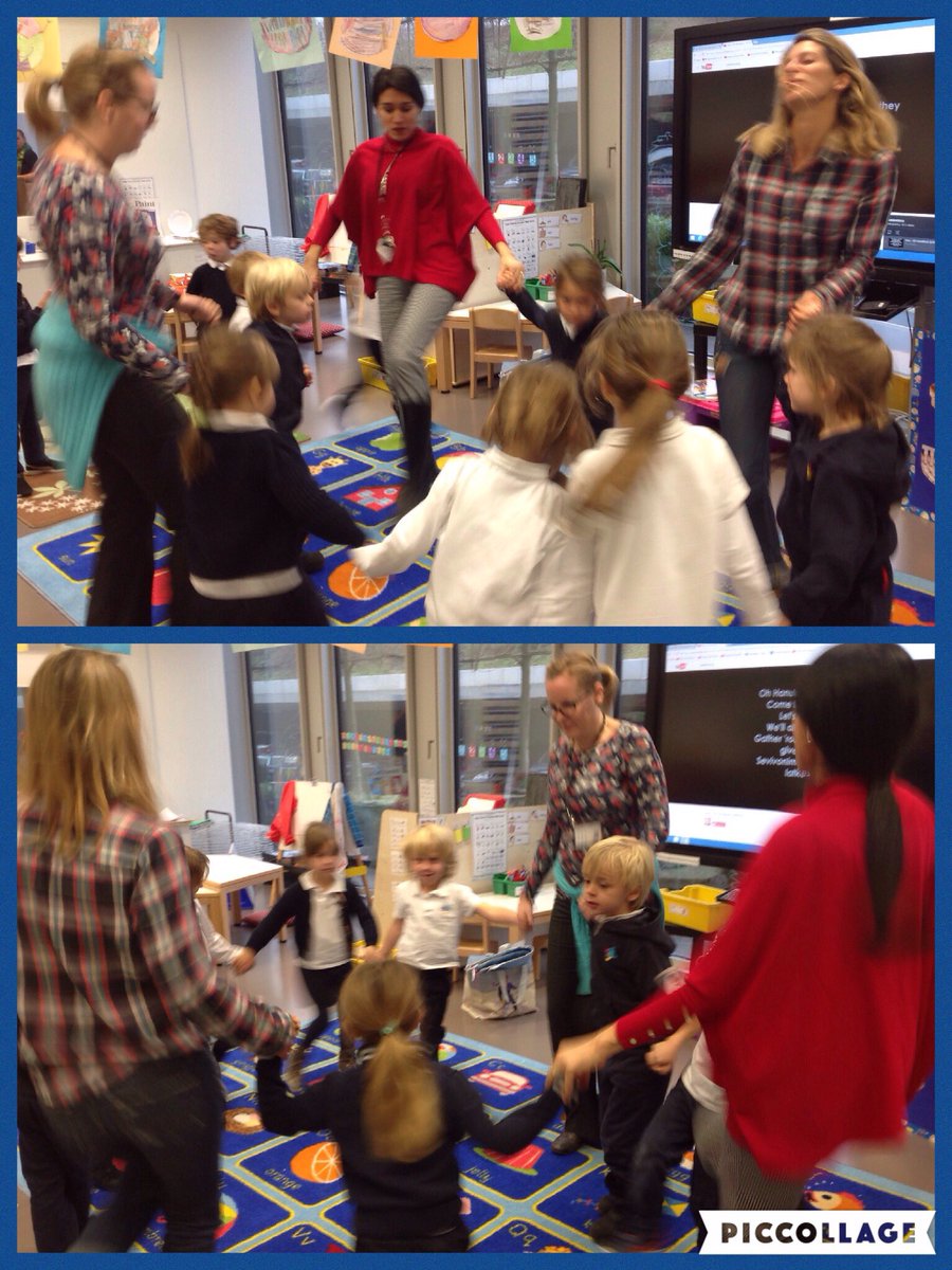 Dancing to the menorah song.