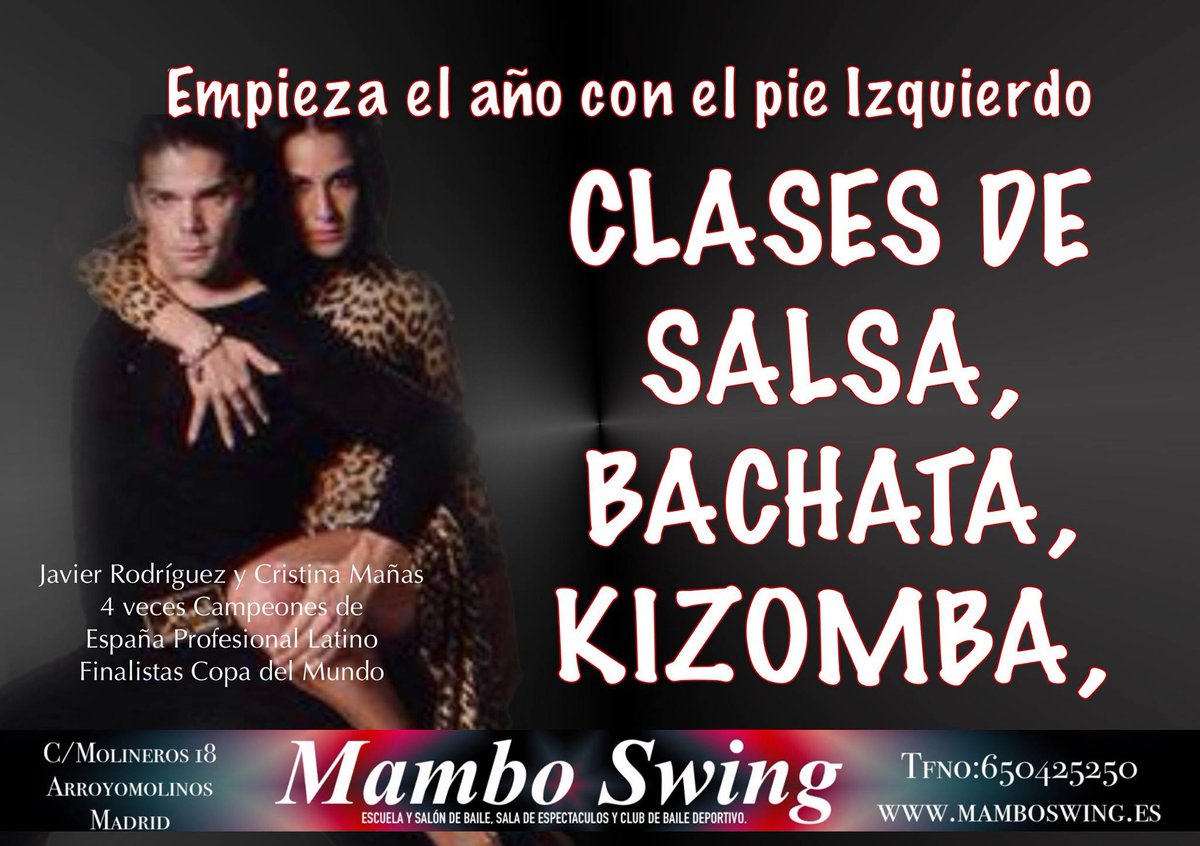 mamboswing1's tweet photo. Y tú ¿cómo quieres empezar el año? ;) https://t.co/R3NMhhk9t2 #clases #baile #salsa #bachata #kizomba #Madrid https://t.co/T6MLhF5S0f