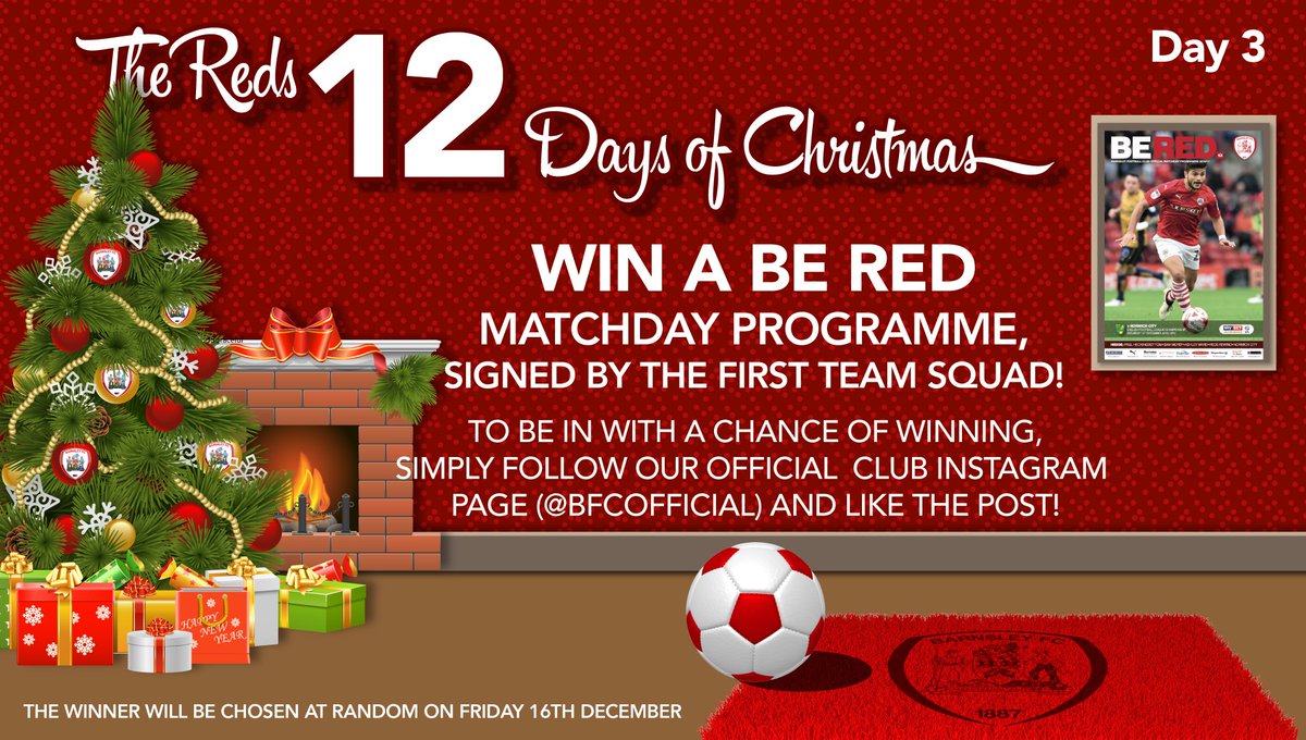 DAY 3: The Reds '12 Days Of Christmas' Day Three Prize Revealed! Find out more at barnsleyfc.co.uk/news/article/2… #Giveaway