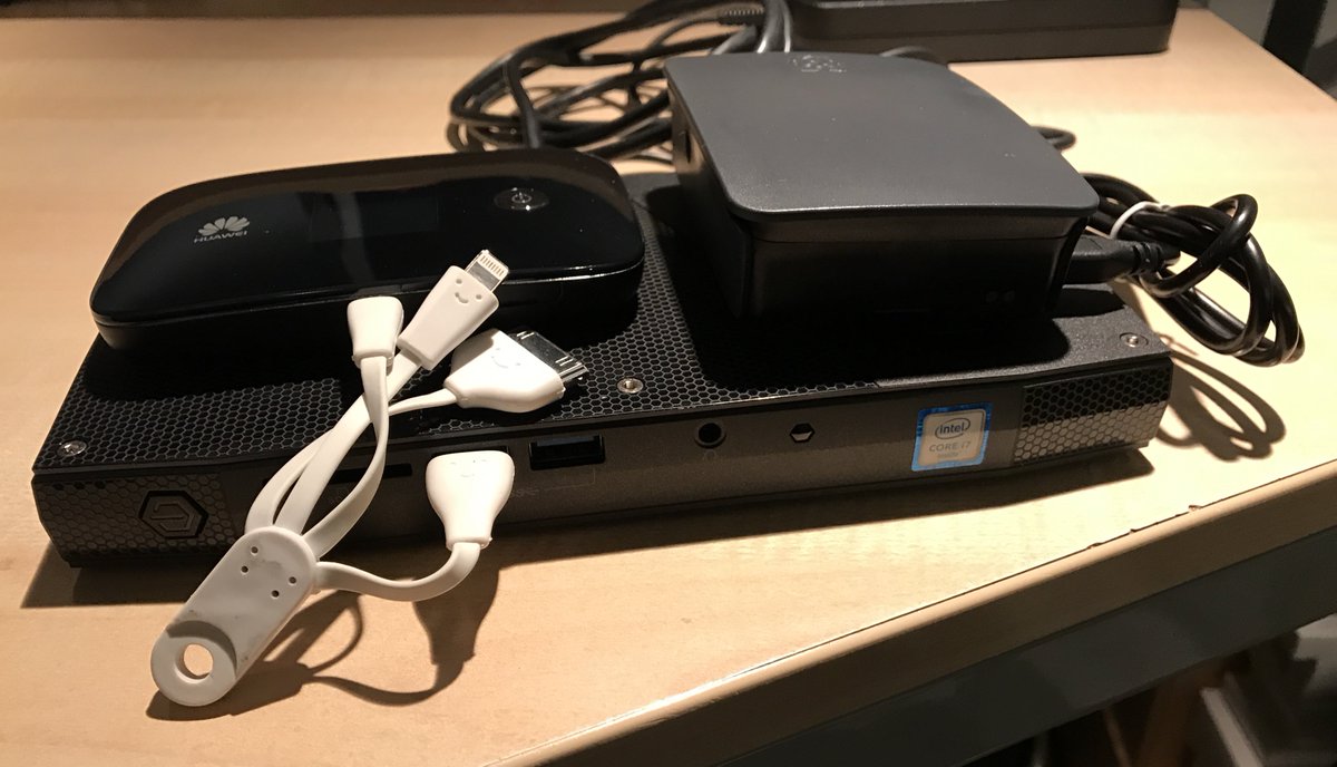 tuxtof's tweet image. Wonderful @Nutanix mobile lab used today for the #DevCon2 powered by Nutanix Community Edition , @intel #NUC, @Raspberry_Pi and 4G Router