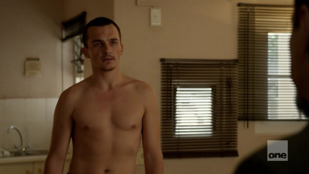 Shirtless Rupert Friend. 