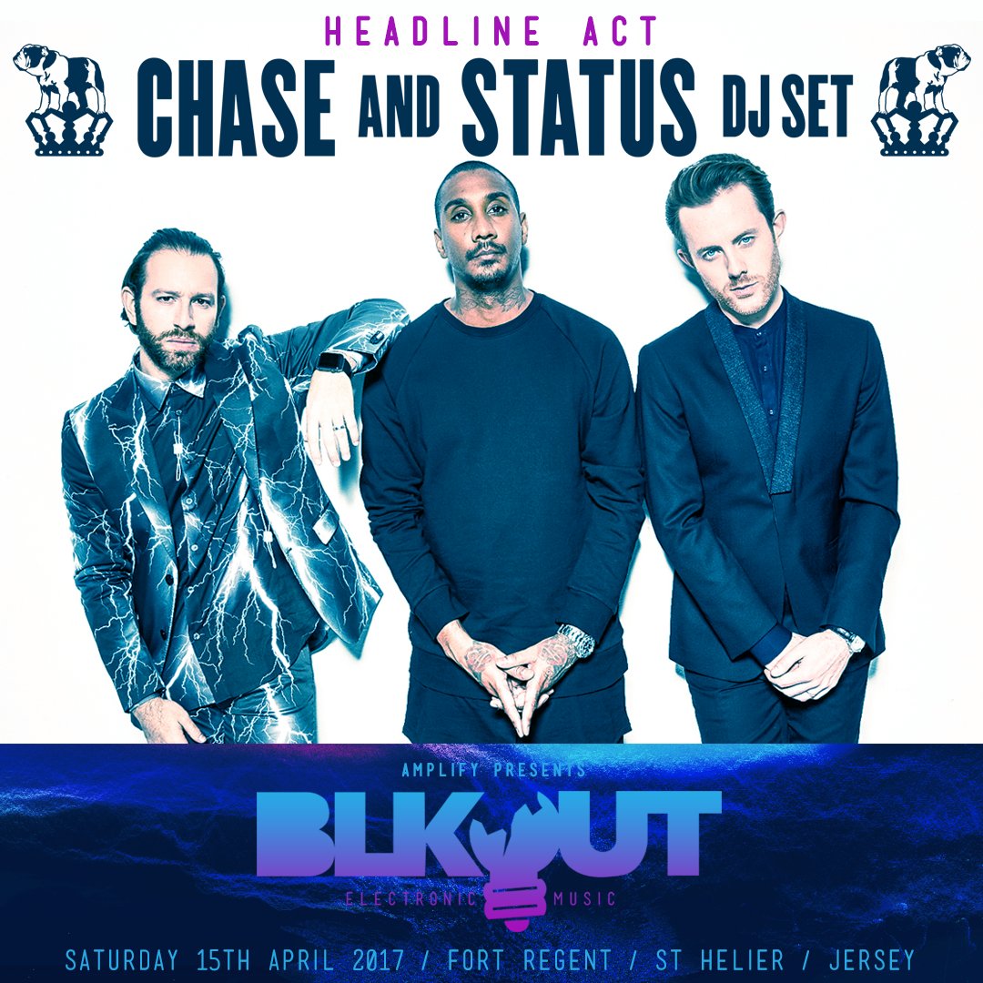 Our #BLKOUTJSY Headliners for 2017 >> <a href="/chaseandstatus/">Chase & Status</a> << 
Early Bird Tickets: blkout5.eventbrite.com 
#JerseyCI <a href="/FortRegent/">FortRegent</a> Sat 15th April