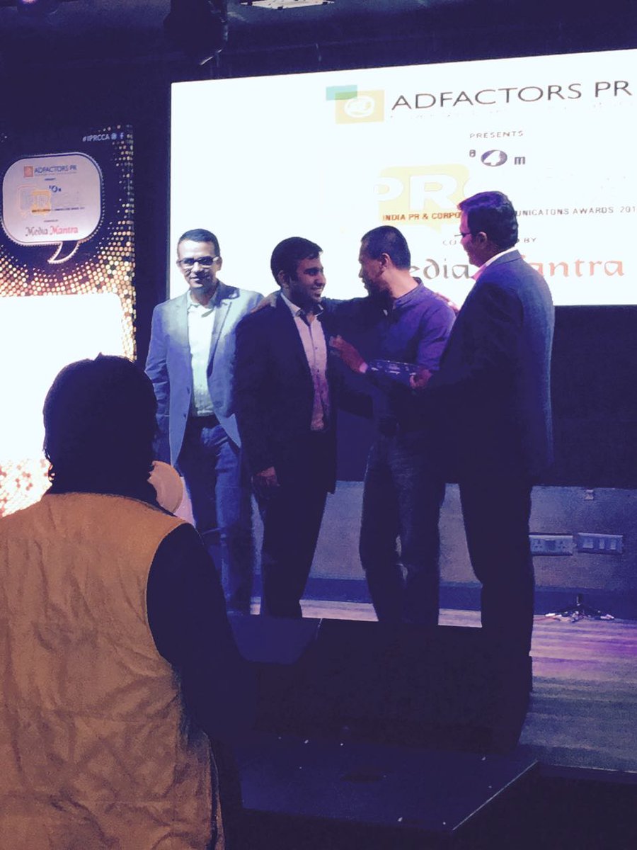 PRFuzion's tweet photo. With the belief to create trust in Regional PR @Mkharbanda15 has traveled a long way to become #YoungPRProfessional #IPRCCA @e4mtweets https://t.co/ap3DGwHpu6