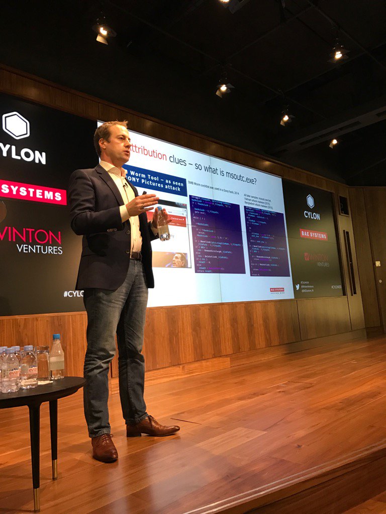 jjluff's tweet image. Fascinating talk linking code from #sonyhack to #bangladeshbankhack @CylonLab #cylondd