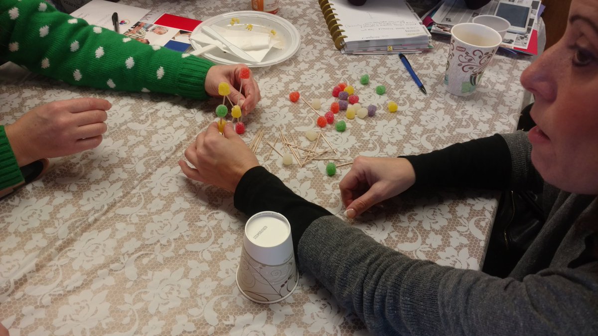 D26Team's tweet photo. Teamwork &amp; #CS4All  in action at #D26PL. APs testing out their tower designs adapted from @codeorg. The winning tower held a book for 3:37! https://t.co/QufB8FJeJF