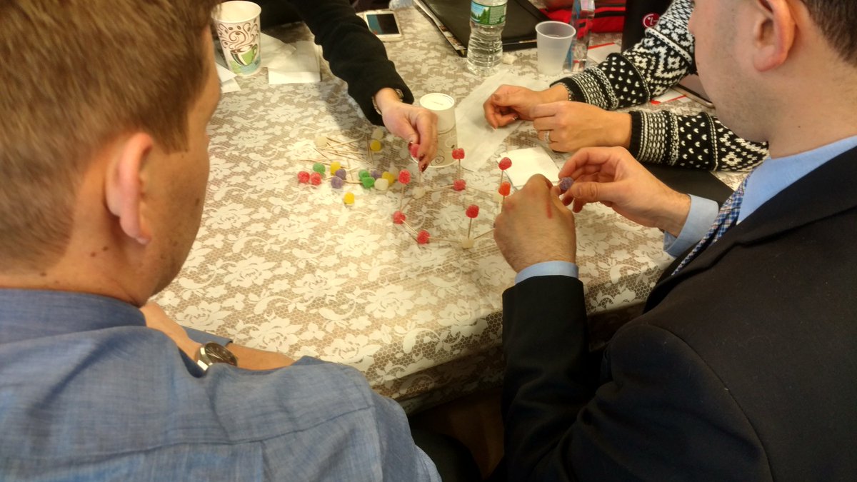 D26Team's tweet photo. Teamwork &amp; #CS4All  in action at #D26PL. APs testing out their tower designs adapted from @codeorg. The winning tower held a book for 3:37! https://t.co/QufB8FJeJF