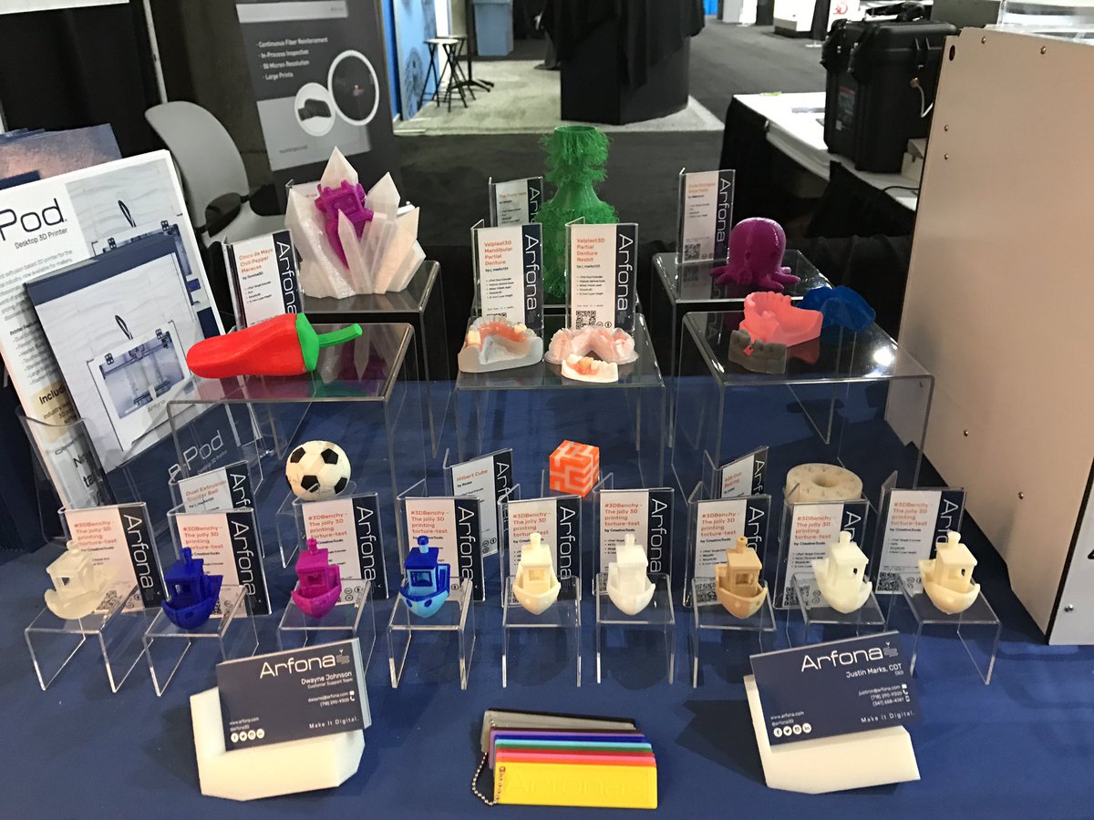 Arfona3D's tweet photo. #3dprinting dental materials is challenging. Learn how to apply our methods to your next creation with our #rpod LIVE at #I3DPConf #FTFEvent https://t.co/didMpXmRNN