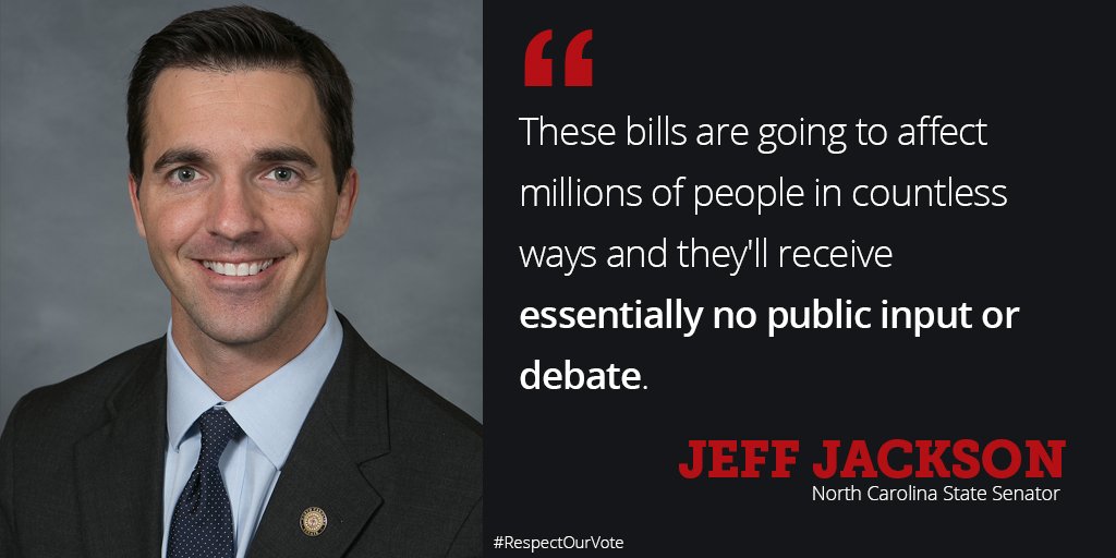 ReThinkDemocrcy's tweet image. Senator @JeffJacksonNC speaks the truth about #NCGOP secretive push to undermine choices of NC voters. #RespectOurVote #ncga