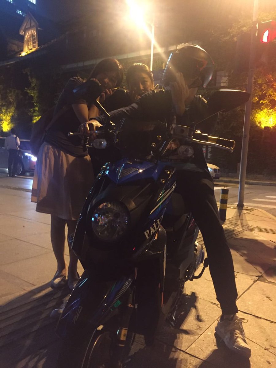 Me with scooter and belle,hahaha.