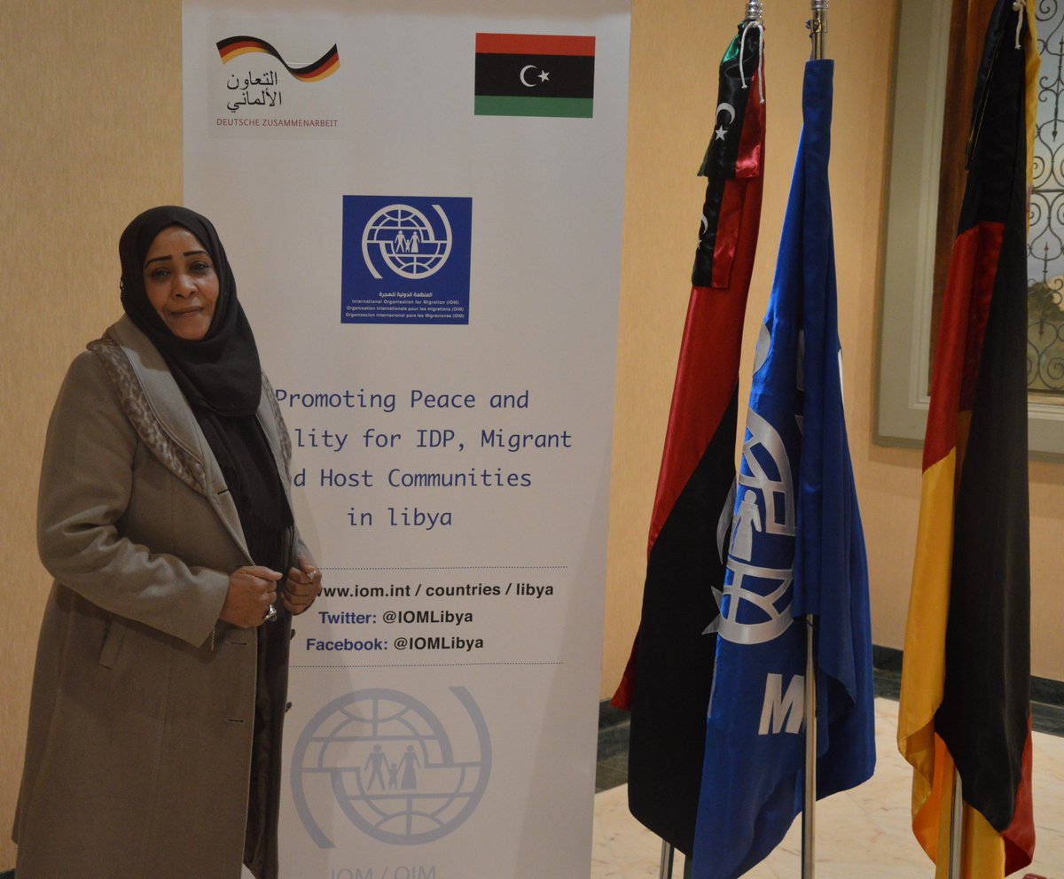 IOM_Libya's tweet photo. Meet Fatima a participant at #IOM Libya psychosocial training!! Fatima is a Psychic Advisor at #Together_We_Build centre in #Sabha. https://t.co/mM51o7QEb6