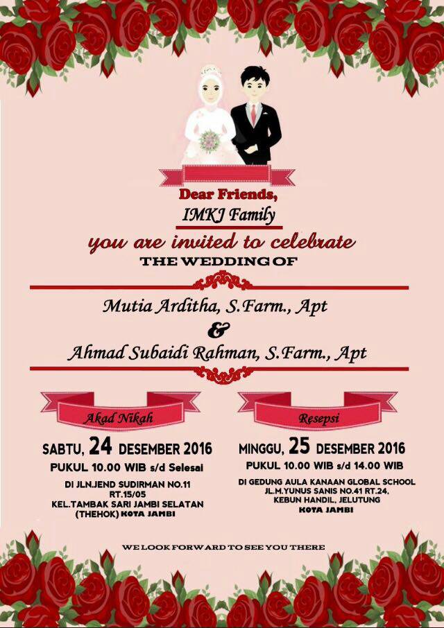 Assalamualaikum.Selamat menempuh hidup baru bng Ahmad Subaidi Rahman &amp; kk Mutia Arditha, smg menjadi keluarga yg sakinah,mawaddah&amp;warrahmah