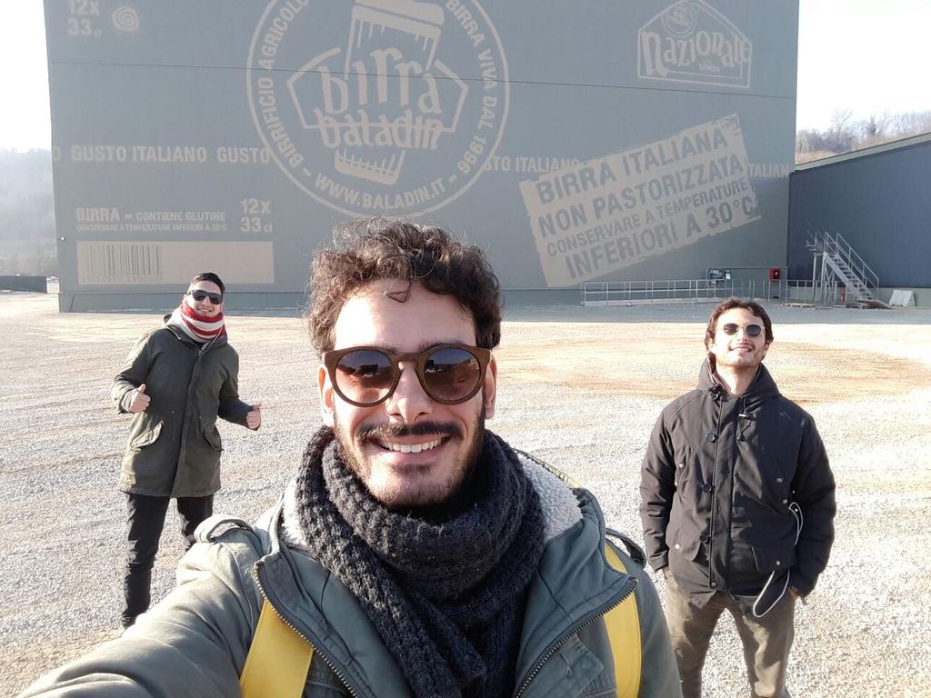 MatthewScafo93's tweet photo. Bellissima esperienza nella fabbrica di @BirraBaladin ! Grazie a @teomussobaladin per la disponibilità 😊🍻 @SVitti15 @FedePalladino10 #smm17 https://t.co/K4KrhzSoK1