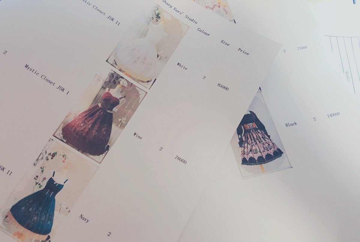 이번 로리타데이에 참가하는 중국 브랜드의 판매 상품이 모두 도착했습니다. 판매 리스트의 가격을 보면 의류는 10만원 미만~10만원 초중반대 가격, 가방류는 모두 10만원 미만대로 형성되어 있습니다. 저렴한 가격대로 행사 당일 많은 인기가 예상됩니다.