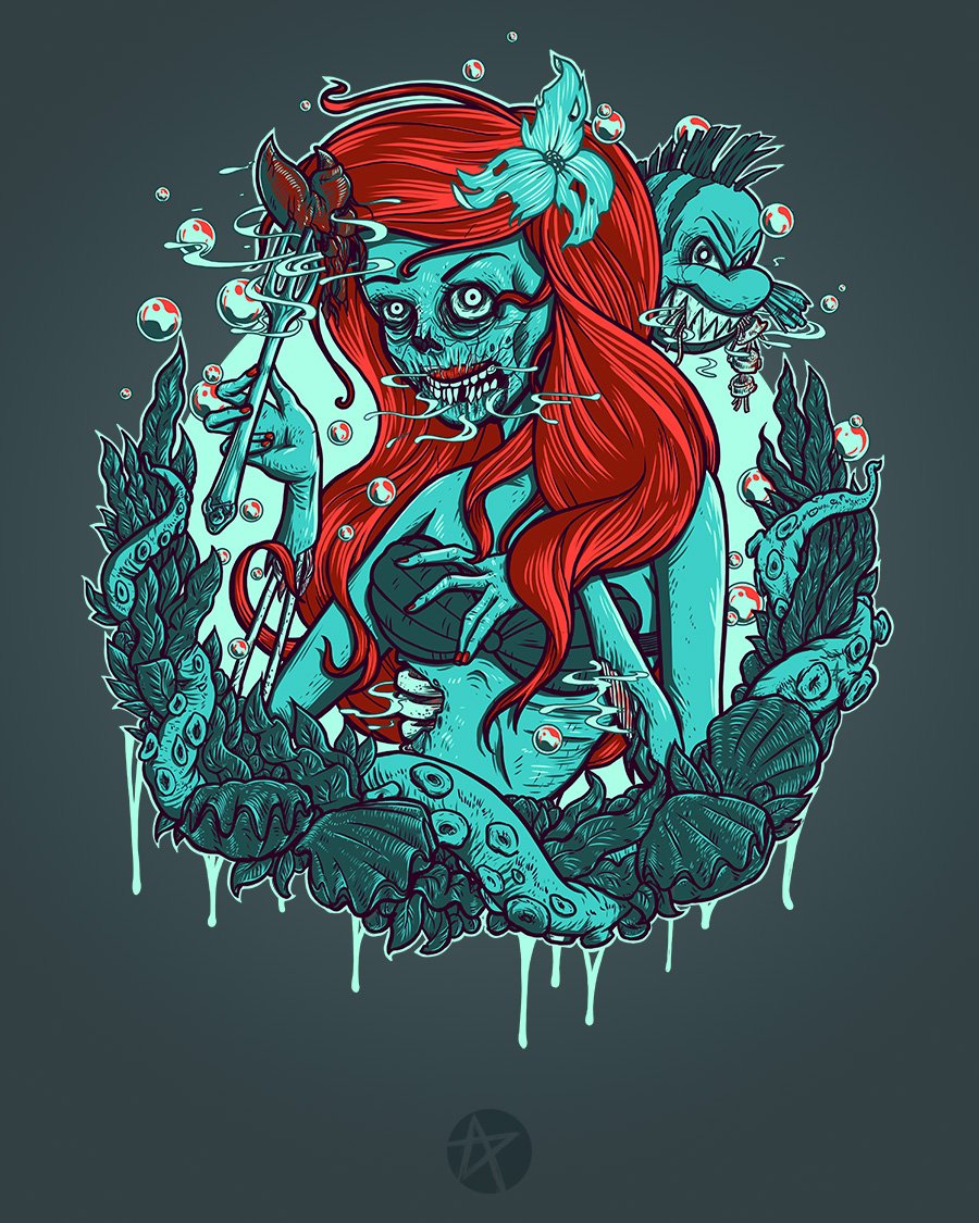 adamlaurie's tweet photo. The Little Scaremaid - Getting in touch with my childhood through the medium of zombies. https://t.co/fgJWpVXLVS