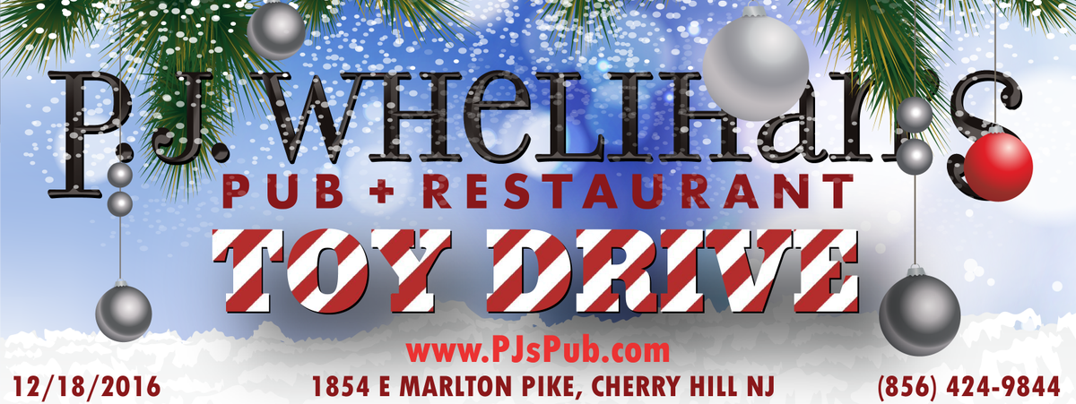 PJsPub's tweet photo. The #PJsCherryHill #ToyDrive this #Sunday @PJsPub in #Cherry Hill -Bring any #New #Unwrapped #Toy &amp; get a #FREE #Raffle Entry! #PJsGivesBack https://t.co/gUAAx1XrgQ