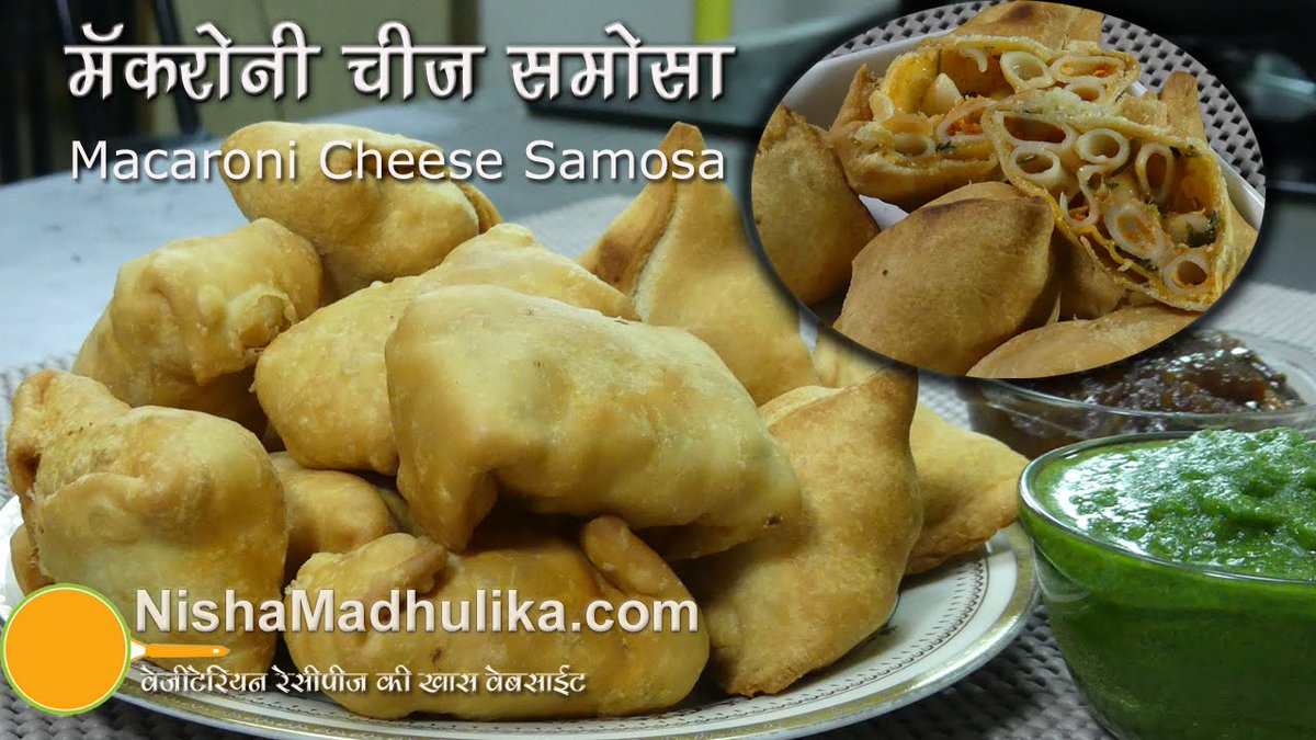 nishamadhulika's tweet photo. Scrumptious Macaroni cheese samosa for all. https://t.co/4FcB5ZzD1o #snack #macaroni #macaronicheesesamosa #cheesesamosa #samosa #fusionfood https://t.co/30FkDz7kA8