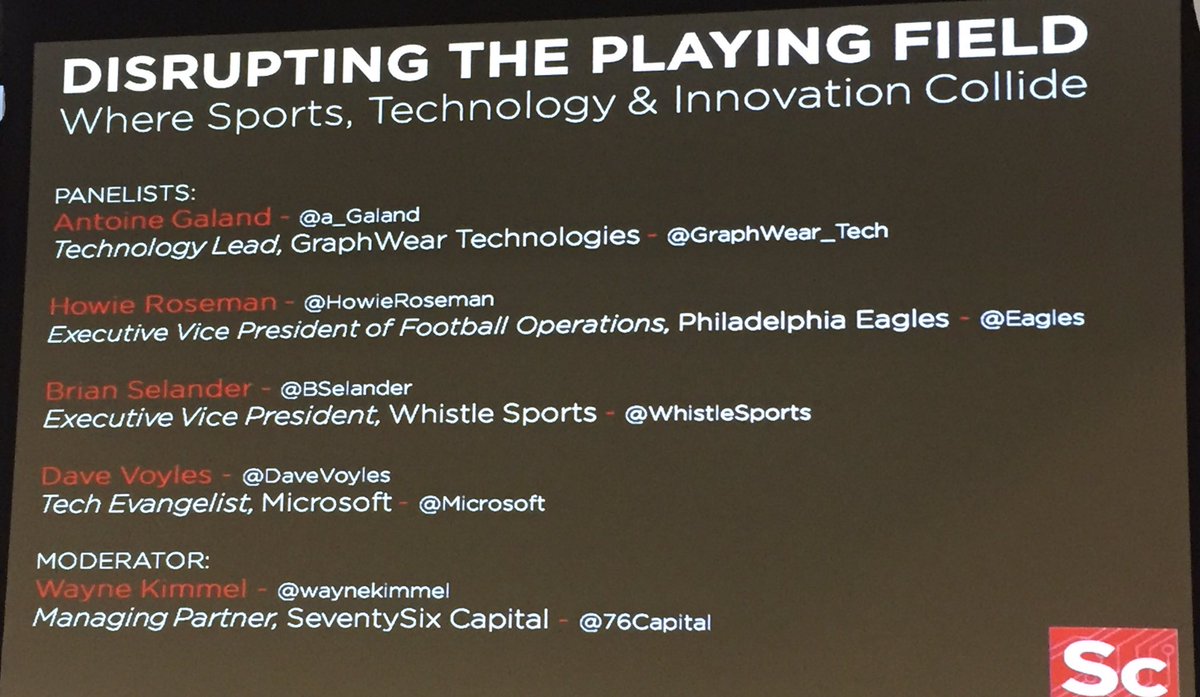ThiloKunkel's tweet photo. Excited for a phenomenal panel discussing the intersection of sport and technology. #sportsbiz https://t.co/H2DoriRkcW