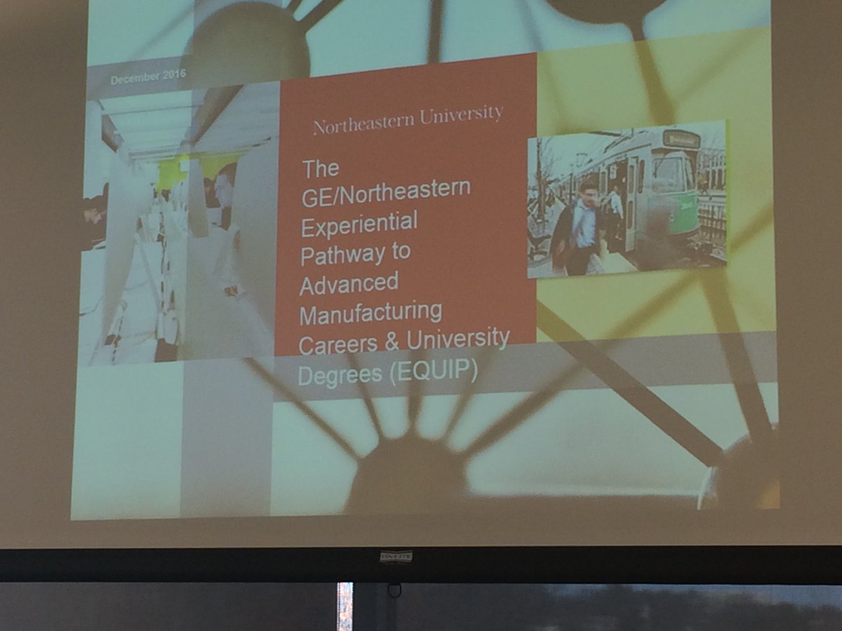 AMPitupMA's tweet photo. Sean Gallagher of @Northeastern talks about partnership w/ GE designed to help fill openings in advanced #manufacturing talent pipeline https://t.co/sw431adyjY