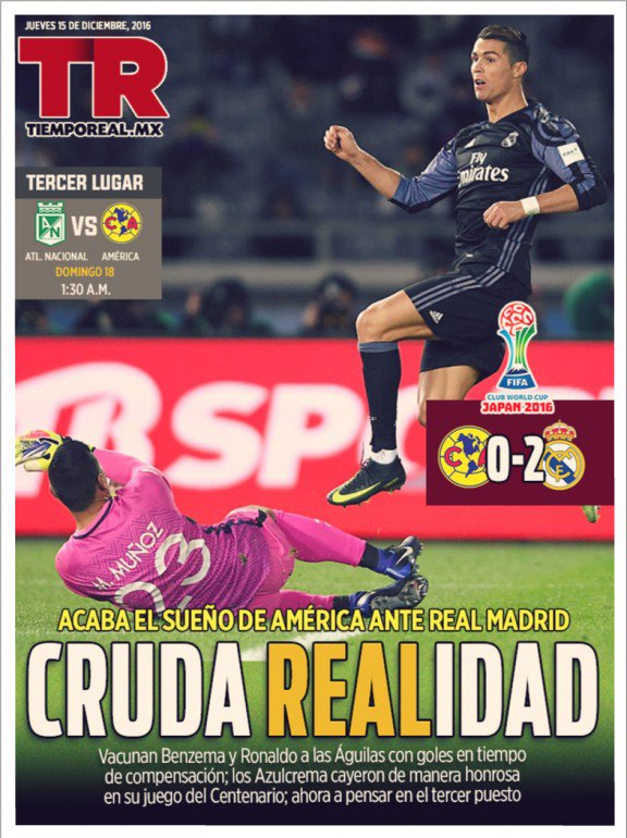 #Deportes 
Cruda realidad del <a href="/ClubAmerica/">Club América</a> Losfuertes.mx/nota/26873/