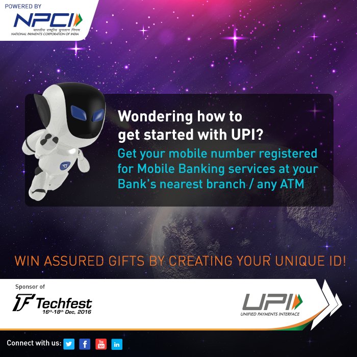 UPI_NPCI's tweet photo. There are tons of benefits for those who register their mobile number and transact with UPI. #UPIseJudein #CreateVPA @Techfest_IITB https://t.co/Lh9OyqDbIh