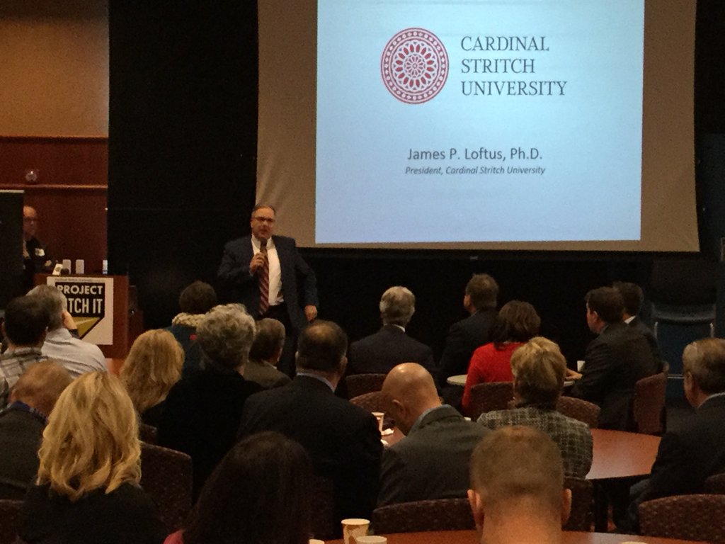 stritchu's tweet image. Dr. James P. Loftus, President, speaks at the pilot launch of #ProjectPitchIt