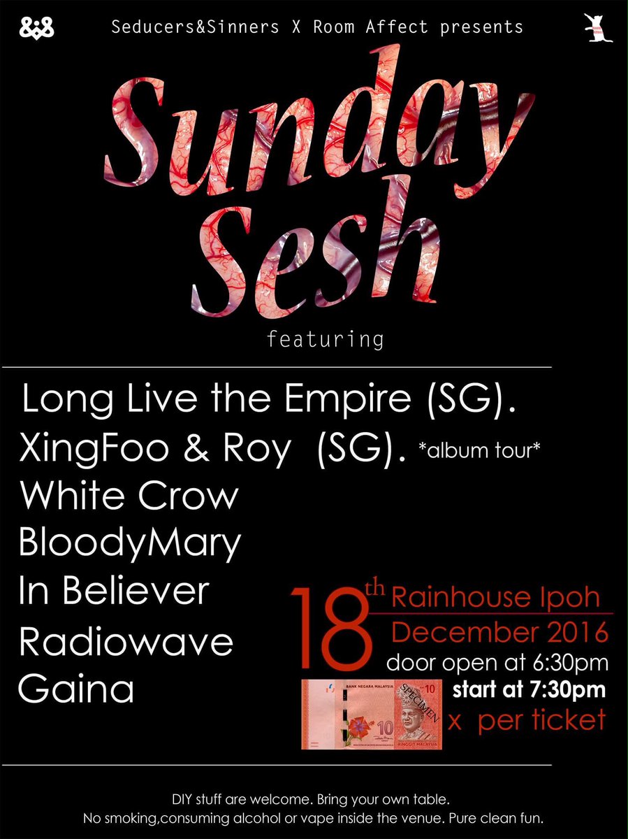 Dec Week3, 18 Dec16, Sun, #SundaySesh, Rainhouse Studio, IPOH with <a href="/InBelieverBand/">IN BELIEVER</a> <a href="/bloodymaryipoh/">Bloodymary</a> and more!