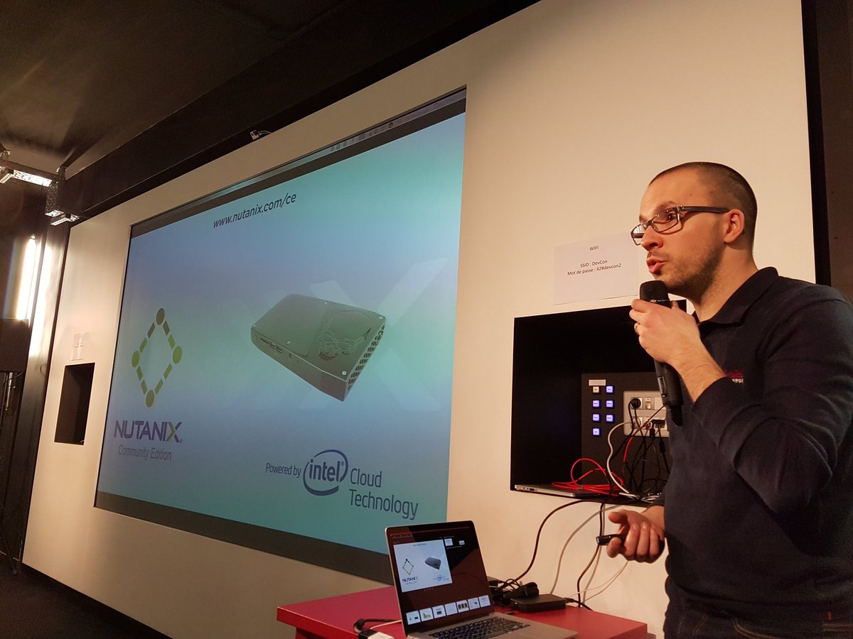 slysiou's tweet image. All @nutanix demo on @intel NUC at #devcon2 France  by @tuxtof ! Cc @progmag