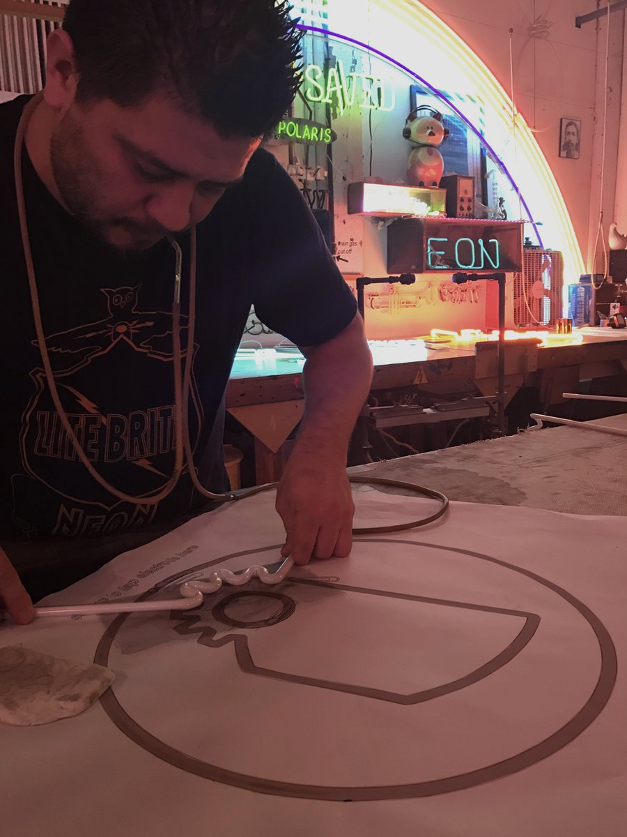 adextractionlab's tweet photo. We got to see craftsmanship in action @LiteBriteNeon in Brooklyn.  We will have two of their neon creations in our Lab this January! https://t.co/8pwSXMGbYa