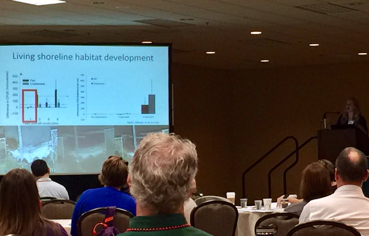 NikiPace's tweet photo. @GittmanR updates us on the latest #livingshoreline research and ecological impacts this morning @RAEstuaries #RAETCS16 https://t.co/f0GDGEVWCr
