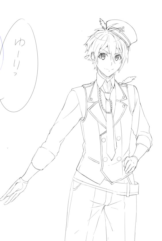 今日の前半配信ではアイドリッシュセブンから始まり、ヴィクトルからゆーりの落書きという流れ。少し休憩で漫画の下書きするよ 
