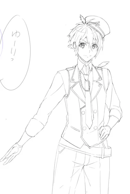 今日の前半配信ではアイドリッシュセブンから始まり、ヴィクトルからゆーりの落書きという流れ。少し休憩で漫画の下書きするよ 