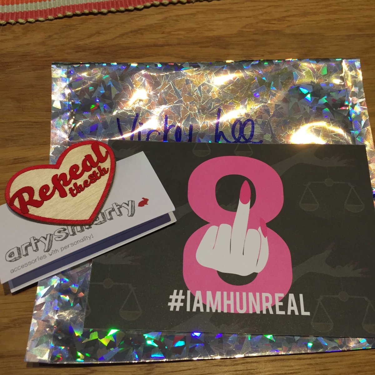 whykay's tweet photo. Awesome! This just arrived in my post today. #repealthe8th #iamhunreal https://t.co/cBRHB5wSzz