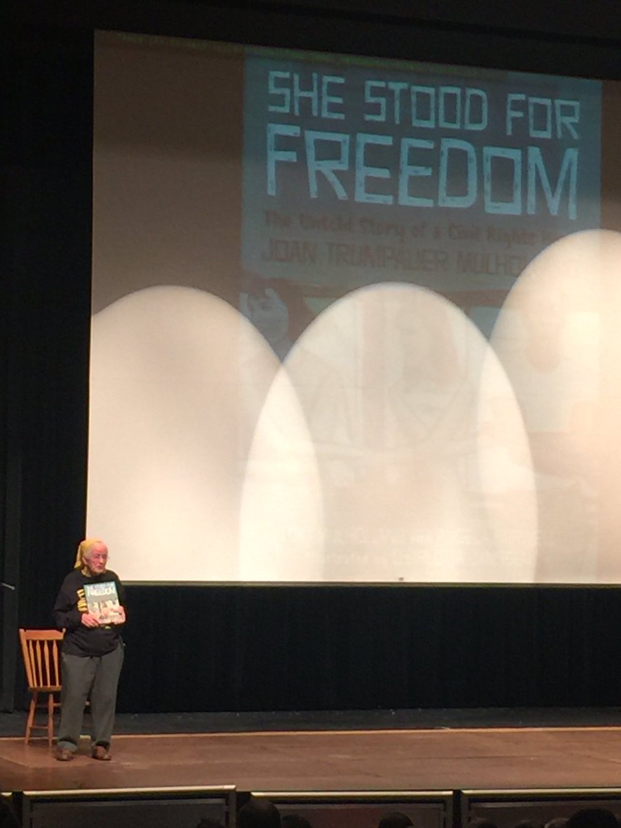 APSDrewlibrary's tweet photo. Listening to a civil rights hero, Joan Mulholland @APSLibrarians @APSDrew #shestoodforfreedom https://t.co/gQFxMnTtjy