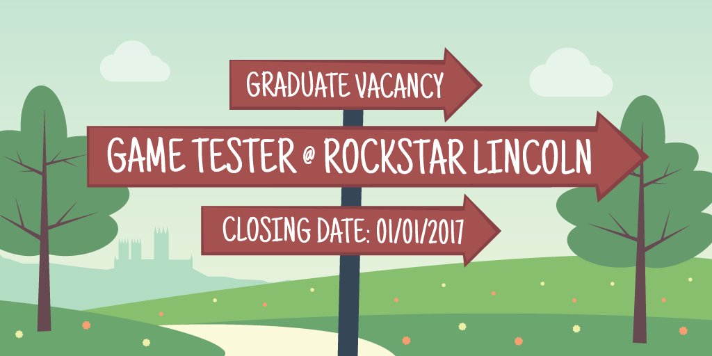 UoLCareers's tweet photo. Want to get paid to test video games? 🎮  @rockstarcareers have a vacancy in Lincoln! Full details: https://t.co/AYYjTYjlvJ https://t.co/ZPjfVYiiQT
