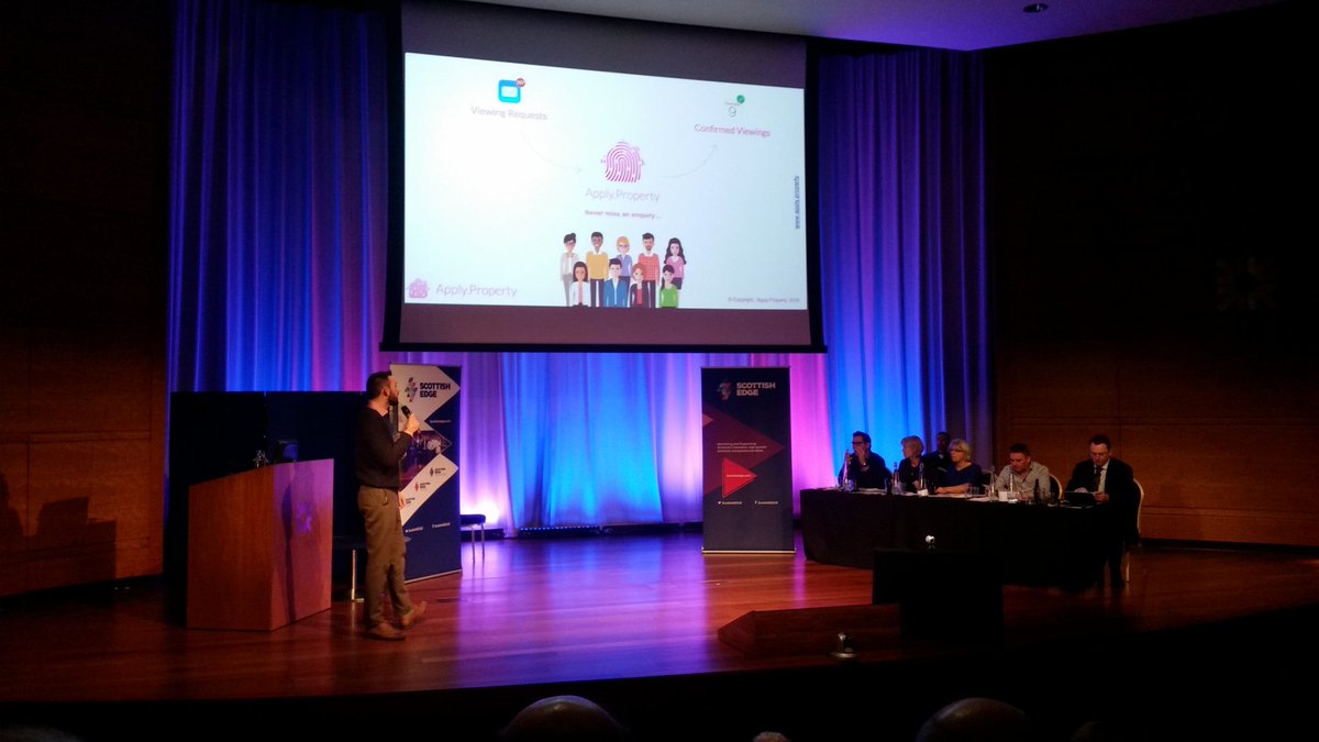 MelSherwood_'s tweet photo. A smooth pitch from Sam from @ApplyProperty, which makes viewing and applying for a property east #ScottishEDGE9 https://t.co/wXNBkTwn2k