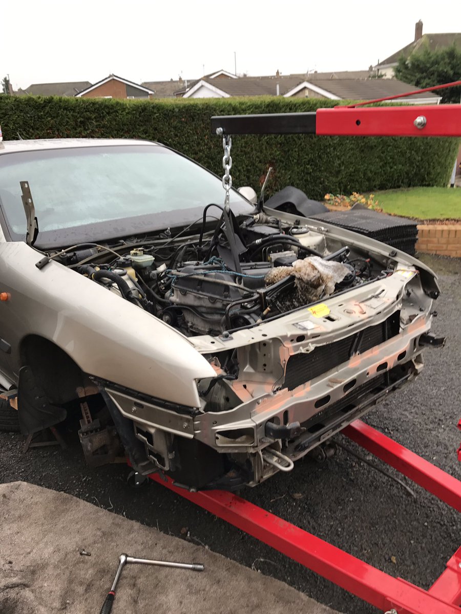 wrightson_jon's tweet image. Aaannnnddd the new heart is in and mounted up! #projectcar #engineswap #calibra #b204
