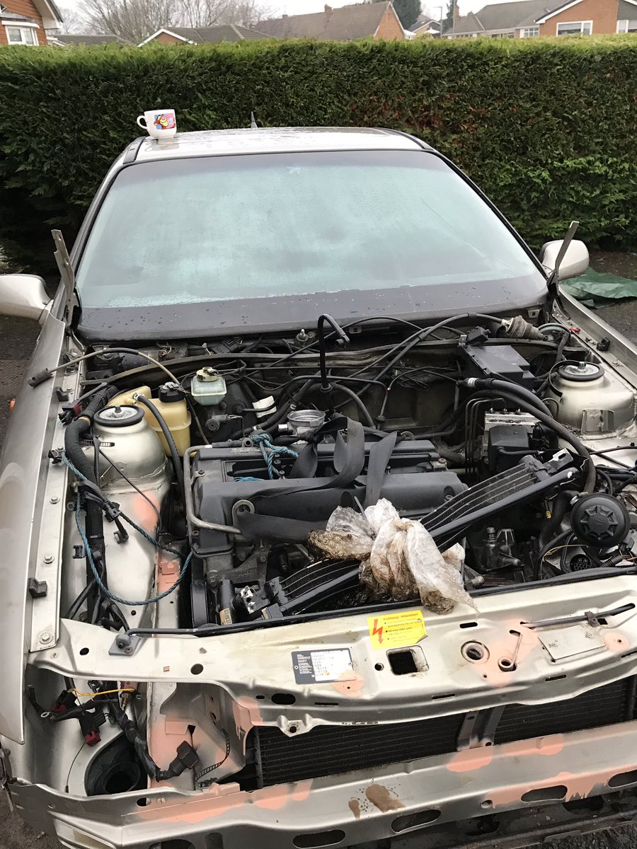 wrightson_jon's tweet image. Aaannnnddd the new heart is in and mounted up! #projectcar #engineswap #calibra #b204