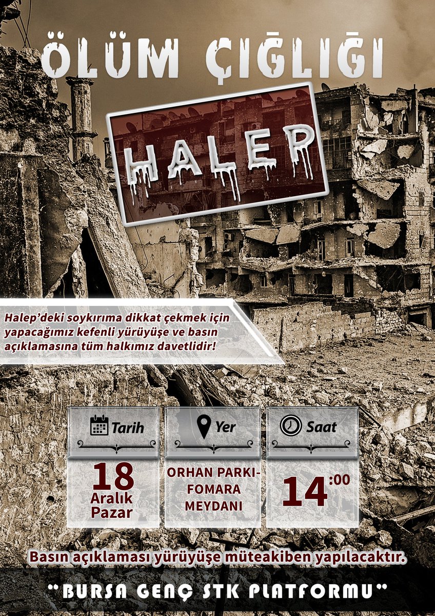 Mazlumun sesi olmak için kefenlerle yürüyoruz. Tüm halkımız 18 aralık, pazar günü ORHAN PARKINA davetlidir.