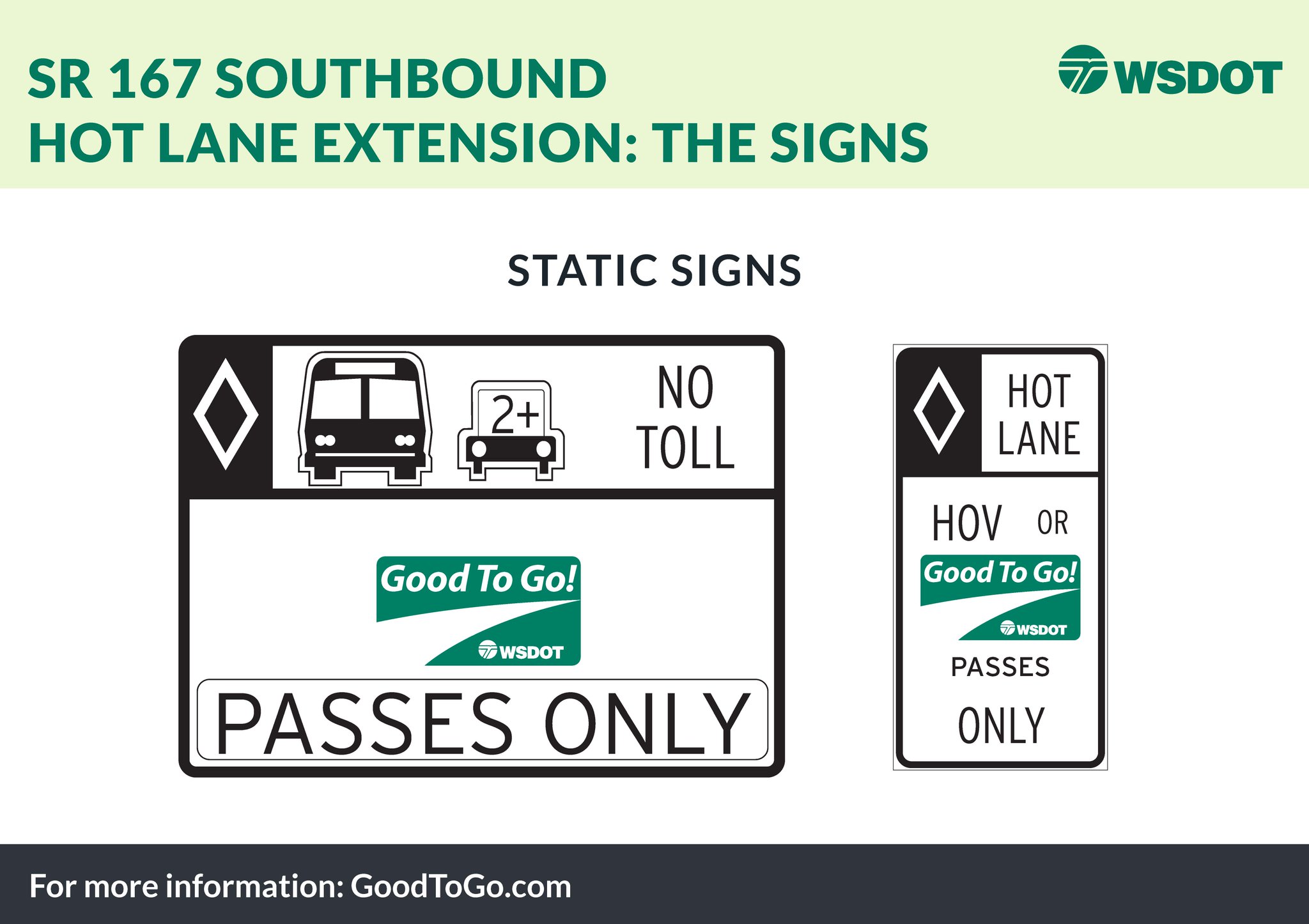 WSDOT Good To Go! on Twitter "Wondering about those new signs? On