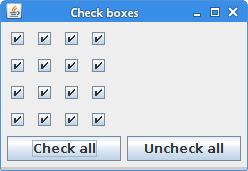 janbodnar's tweet image. New tutorial shows how to select or deselect all Swing JCheckBox components.
zetcode.com/articles/swing…
#ZetCode #Java #programming