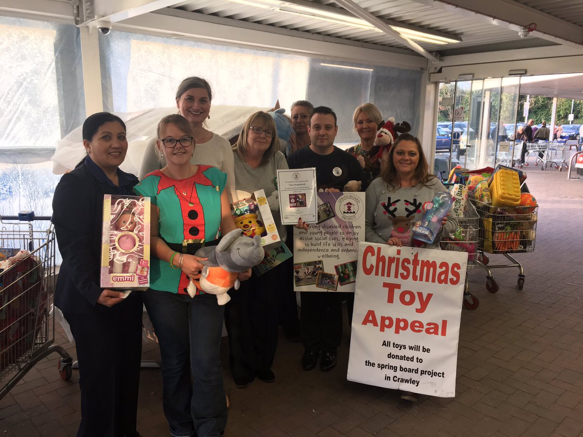 tescocrawleyh's tweet photo. Massive proud moment today handing over 5 Trollies of Toys for @SpringboardP donated by the fabulous people of Crawley.. thank you https://t.co/pKFB4sETRg