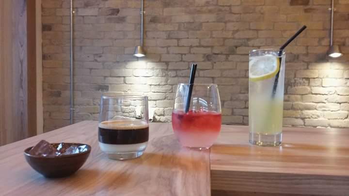 Vietnamese iced coffee w kahlua. Cranberry infused dark&amp;stormy w orange bitters. Yūgo punch made with yummy stuff. Beware!