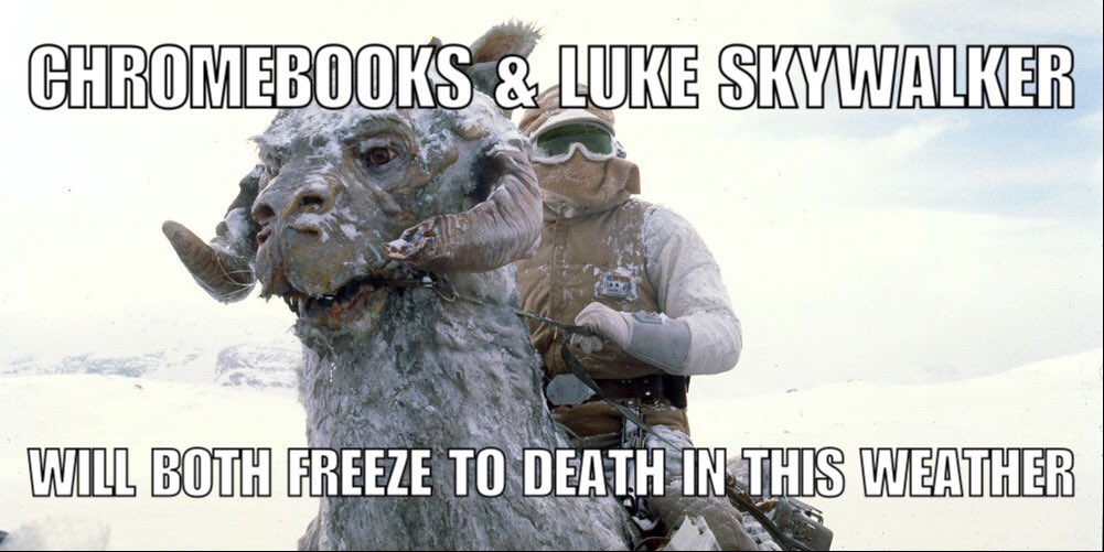 When it's this cold please make sure you don't leave your Chromebook in the car overnight! #GoWO #staywarm