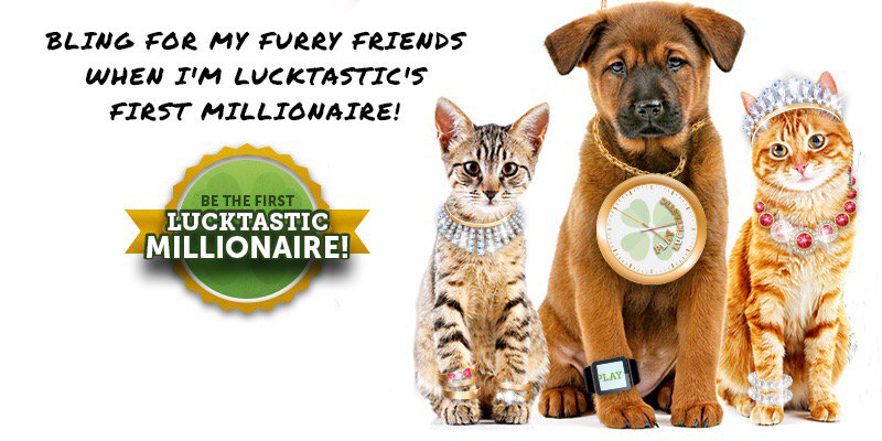 LJBonk's tweet photo. Bling for my furry friends when I'm Lucktastic's first millionaire! https://t.co/cTSDsABsNe https://t.co/KbHXw1dCS4