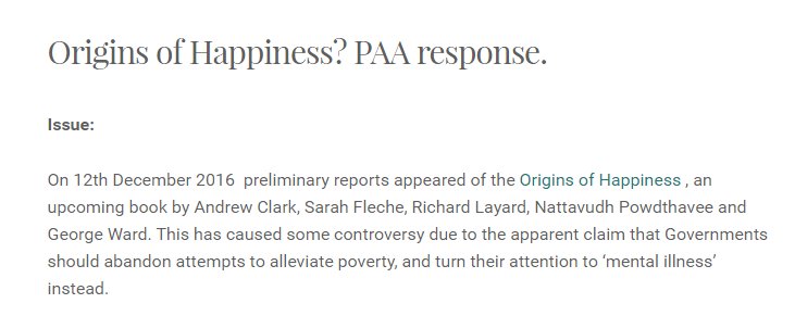 AnneCooke14's tweet image. The psychology of happiness: why &apos;treating mental illness&apos; and neglecting poverty makes no sense. 
by @CommPsychUK 
psychagainstausterity.wordpress.com/our-campaigns/…