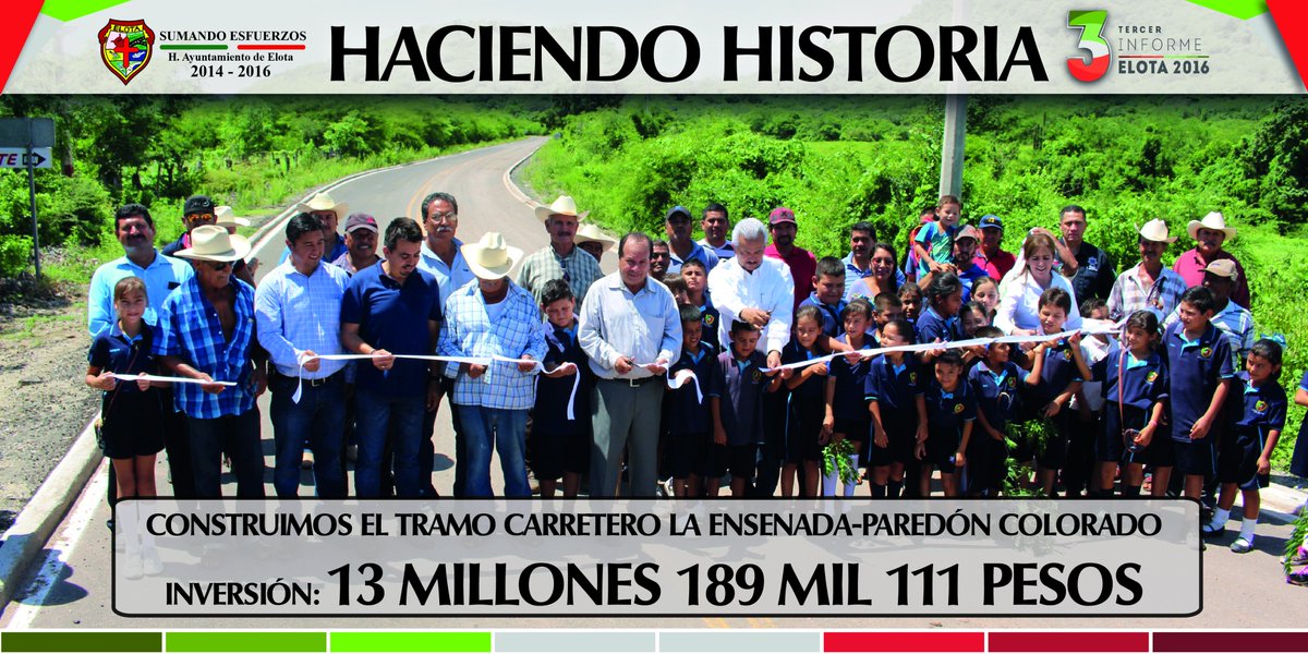 AElota's tweet photo. Construimos el tramo carretero La Ensenada - Paredón Colorado con una inversión de 13 millones 189 mil 111 pesos .
#ElotaSumandoEsfuerzos https://t.co/tPNReQ0GLN
