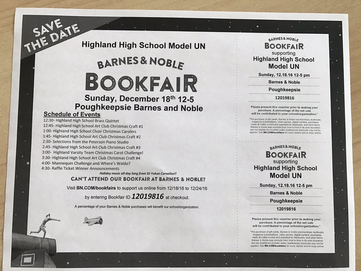 Highland Csd On Twitter Visit Barnes Noble Pok Sunday 12 18