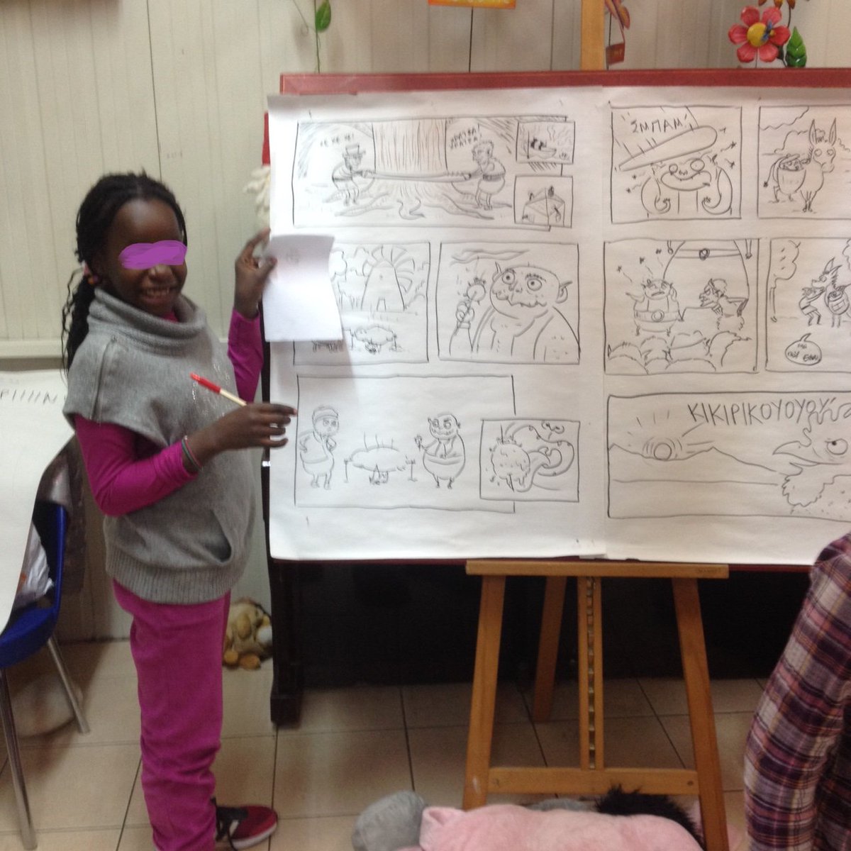 Talemaiden's tweet photo. A Greek #folktale about goblins @Xatzikiriakio Child Care Institution.We had so much fun with @theladyOrlando.
#athenscomicslibrary https://t.co/PUOII7ksAu