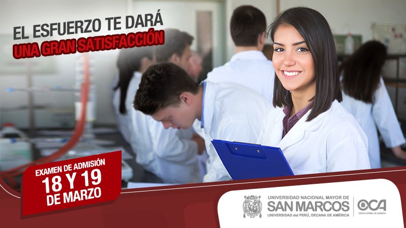 UNMSMadmision's tweet photo. Esforzarte y prepararte constantemente darán sus frutos y conseguirás el ingreso a San Marcos. https://t.co/yEp8uhQID8