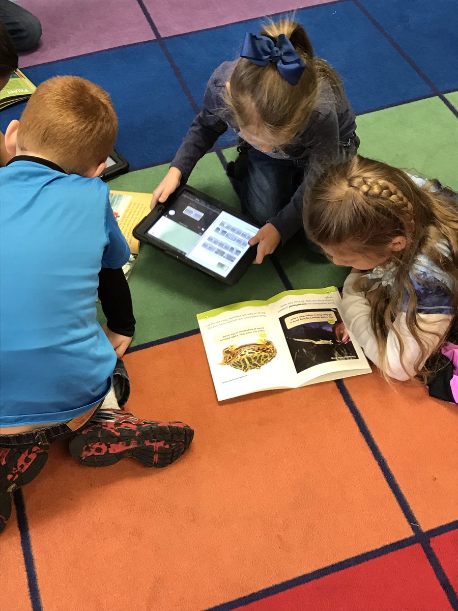 CBennettFirst's tweet image. Making iMovies about text features.